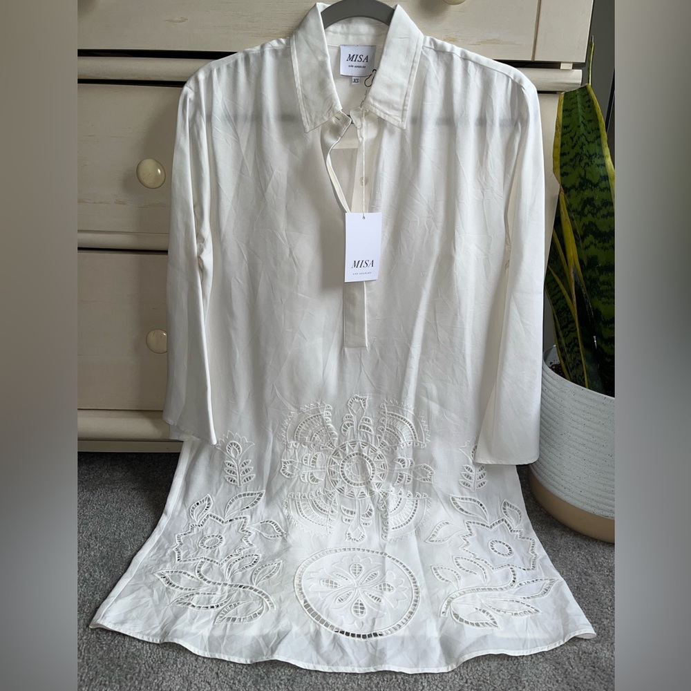 NWT MISA Los Angeles Matias Embroidered Shirtdress Size XS - Picture 2 of 11
